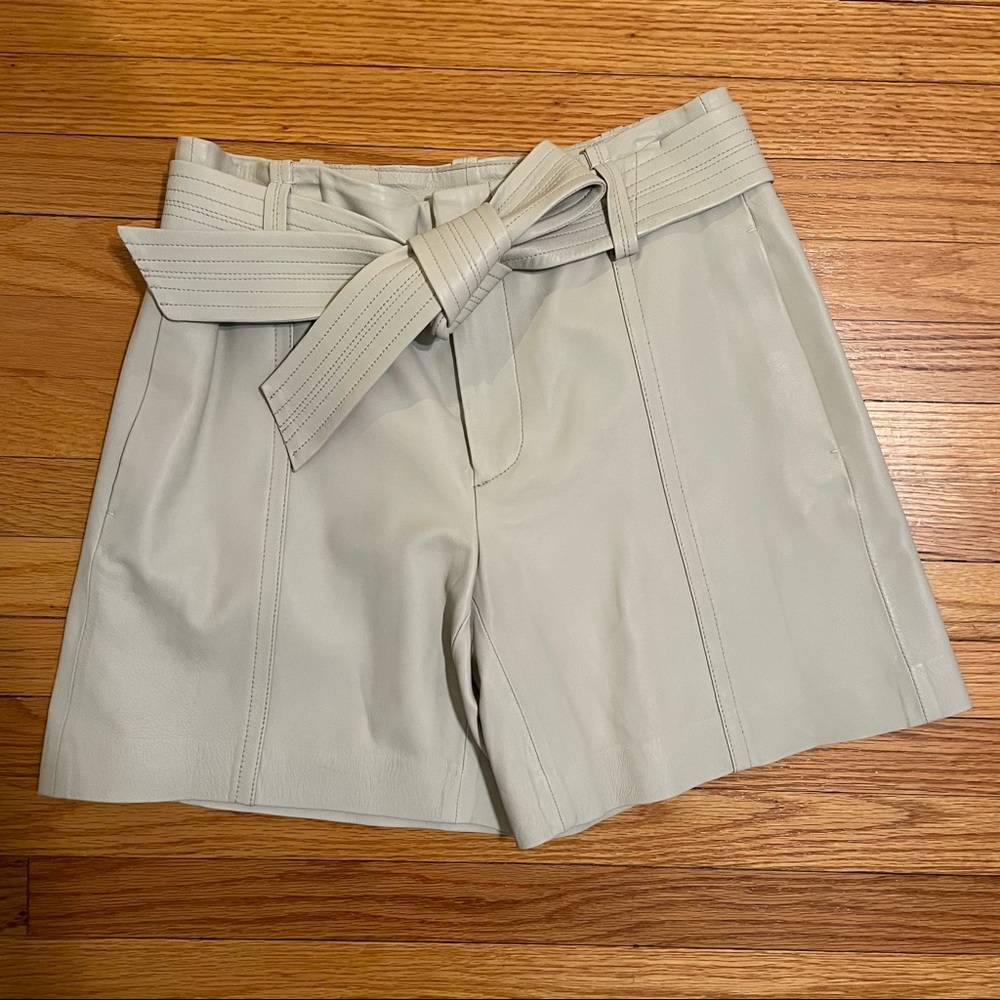 Vince leather shorts size 4 cement color